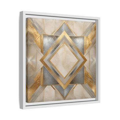 Side Mockup 28. Gilded Geometric Diamond shown as framed canvas print