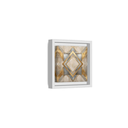 Side Mockup 22. Gilded Geometric Diamond shown as framed canvas print