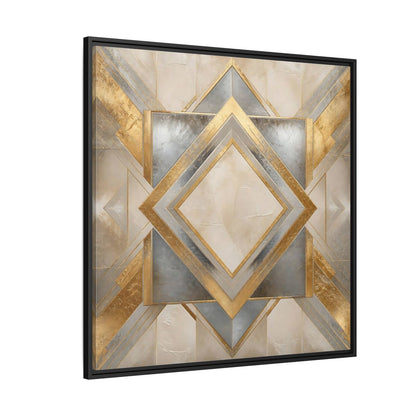 Side Mockup 6. Gilded Geometric Diamond shown as framed canvas print