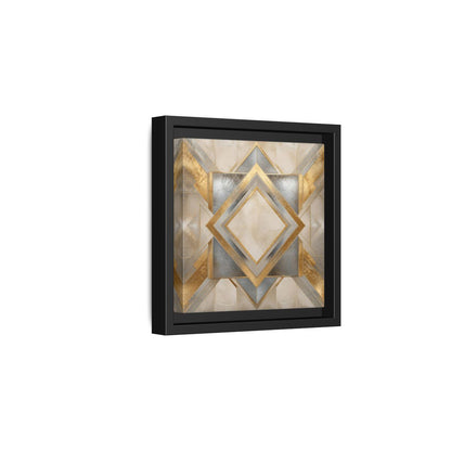 Side Mockup 3. Gilded Geometric Diamond shown as framed canvas print