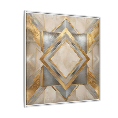 Side Mockup 4. Gilded Geometric Diamond shown as framed canvas print