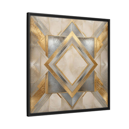 Side Mockup 9. Gilded Geometric Diamond shown as framed canvas print
