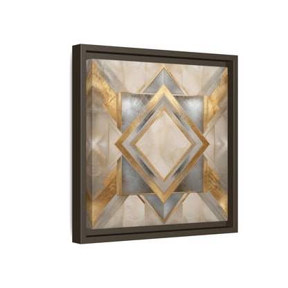 Side Mockup 17. Gilded Geometric Diamond shown as framed canvas print