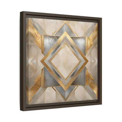 Side Mockup 29. Gilded Geometric Diamond shown as framed canvas print