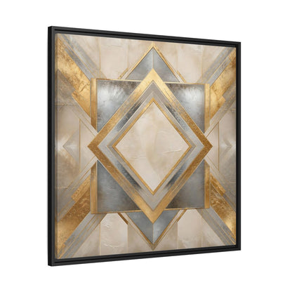 Side Mockup 30. Gilded Geometric Diamond shown as framed canvas print