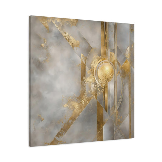 Main Mockup. Gilded Geometric Sun shown as canvas print