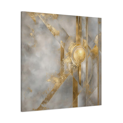 Side Mockup 1. Gilded Geometric Sun shown as canvas print