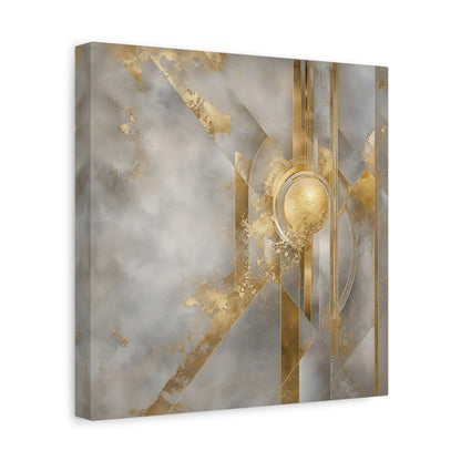 Side Mockup 8. Gilded Geometric Sun shown as canvas print