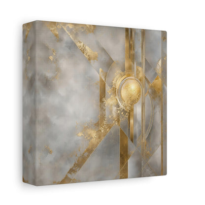 Side Mockup 2. Gilded Geometric Sun shown as canvas print