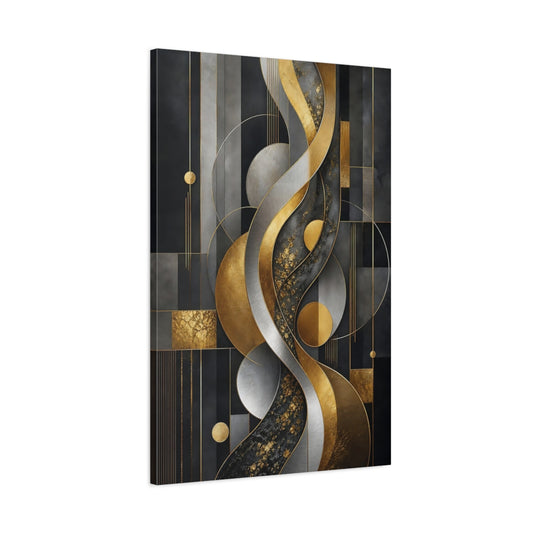 Main Mockup. Gilded Geometric Waves shown as canvas print