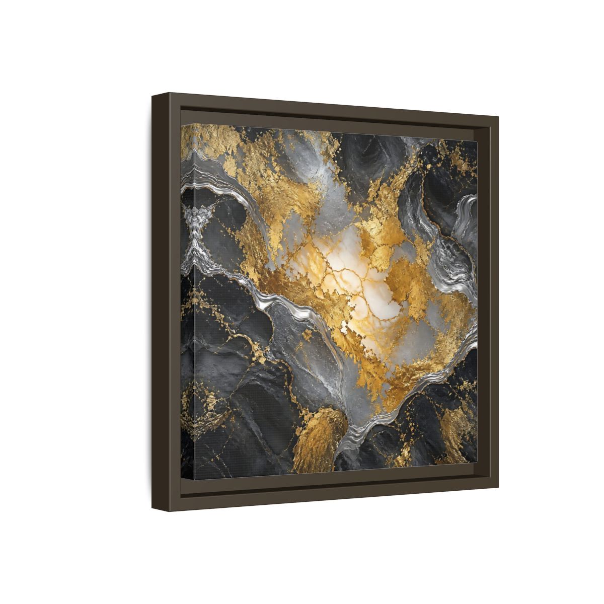 Side Mockup 17. Gilded Marble Elegance shown as framed canvas print