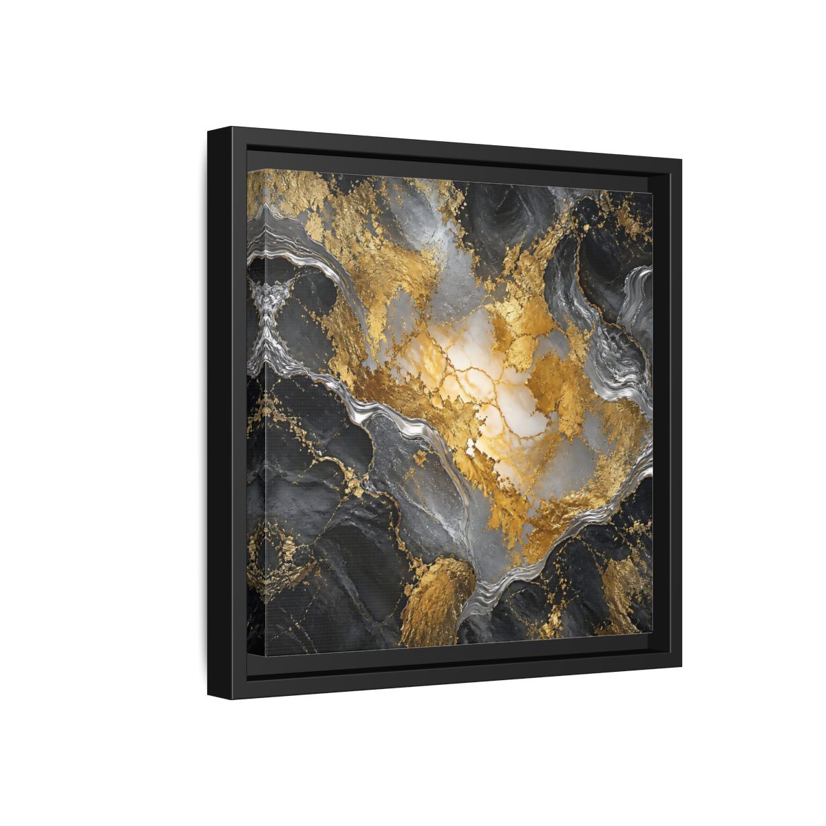 Side Mockup 18. Gilded Marble Elegance shown as framed canvas print