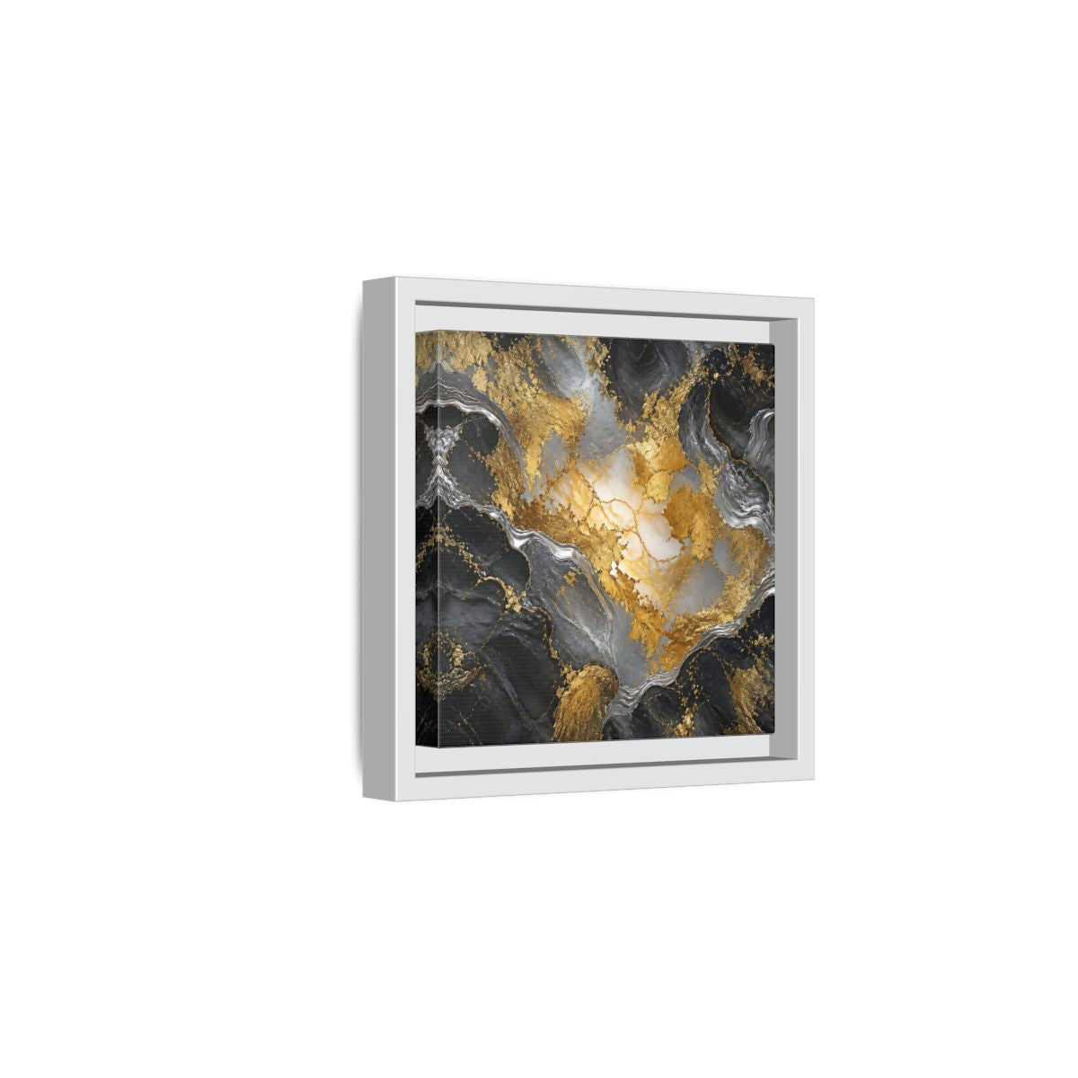 Side Mockup 1. Gilded Marble Elegance shown as framed canvas print