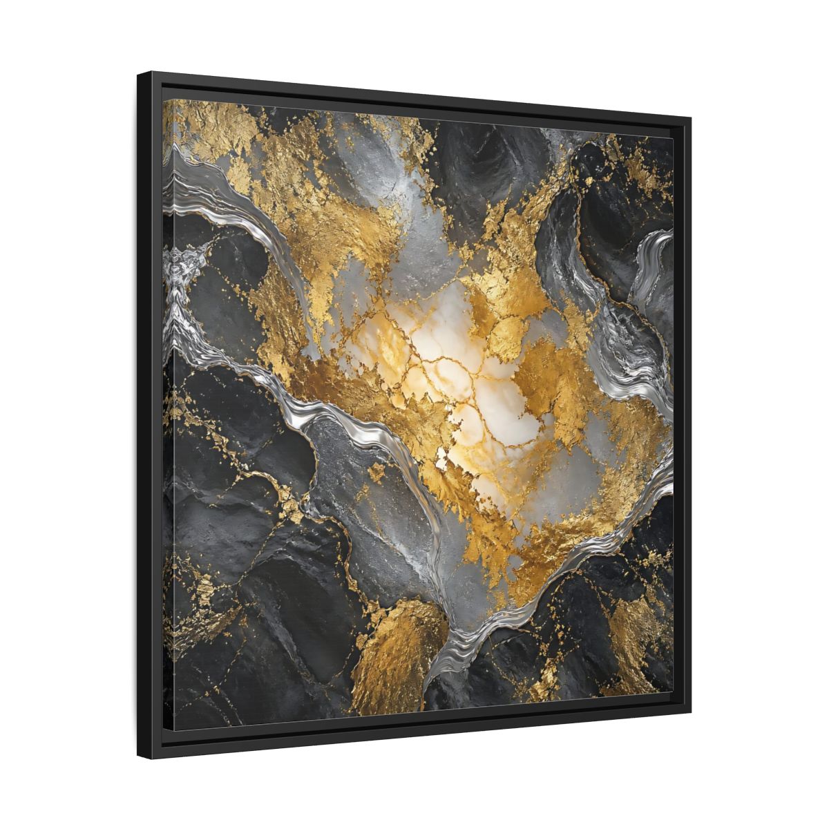 Side Mockup 31. Gilded Marble Elegance shown as framed canvas print