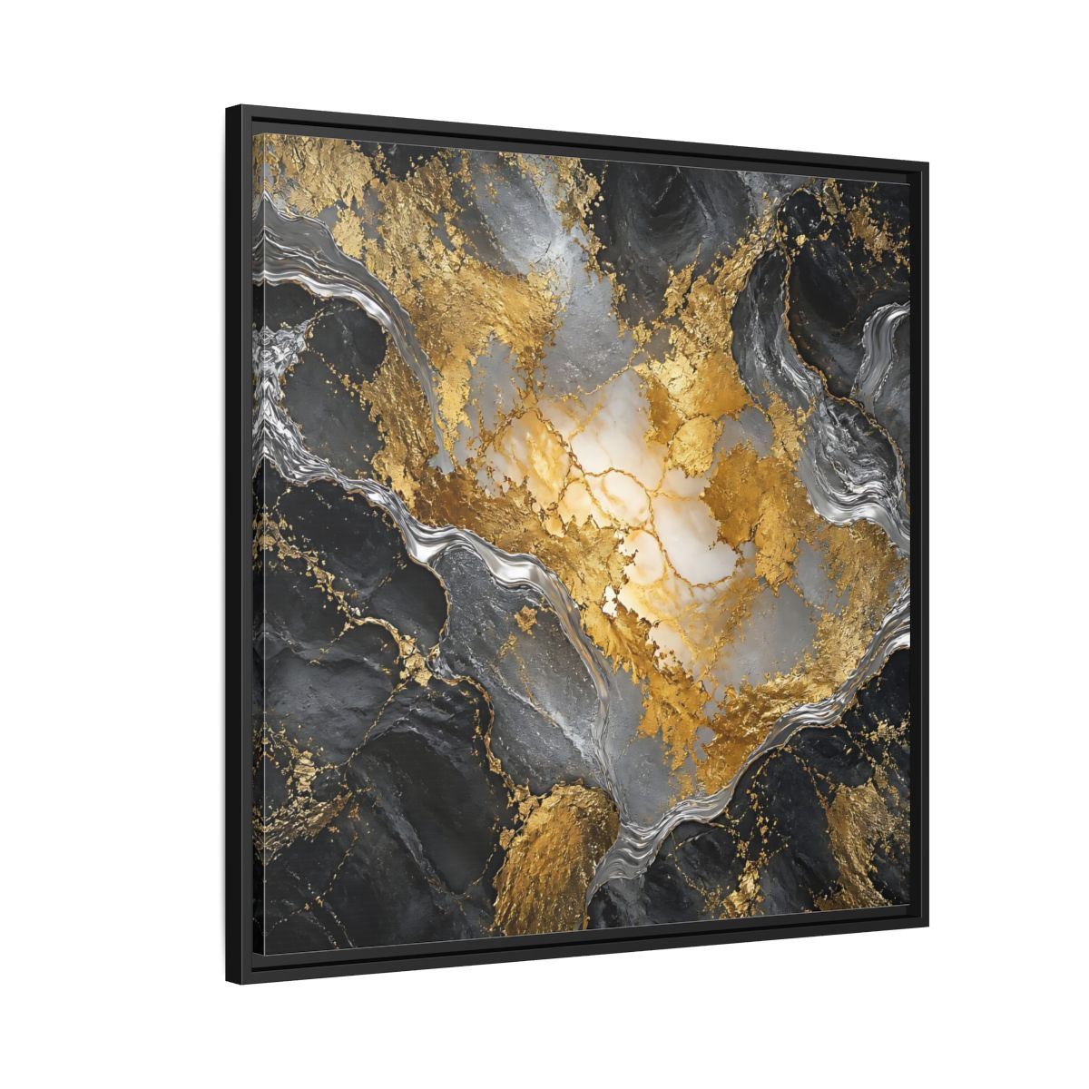 Side Mockup 9. Gilded Marble Elegance shown as framed canvas print
