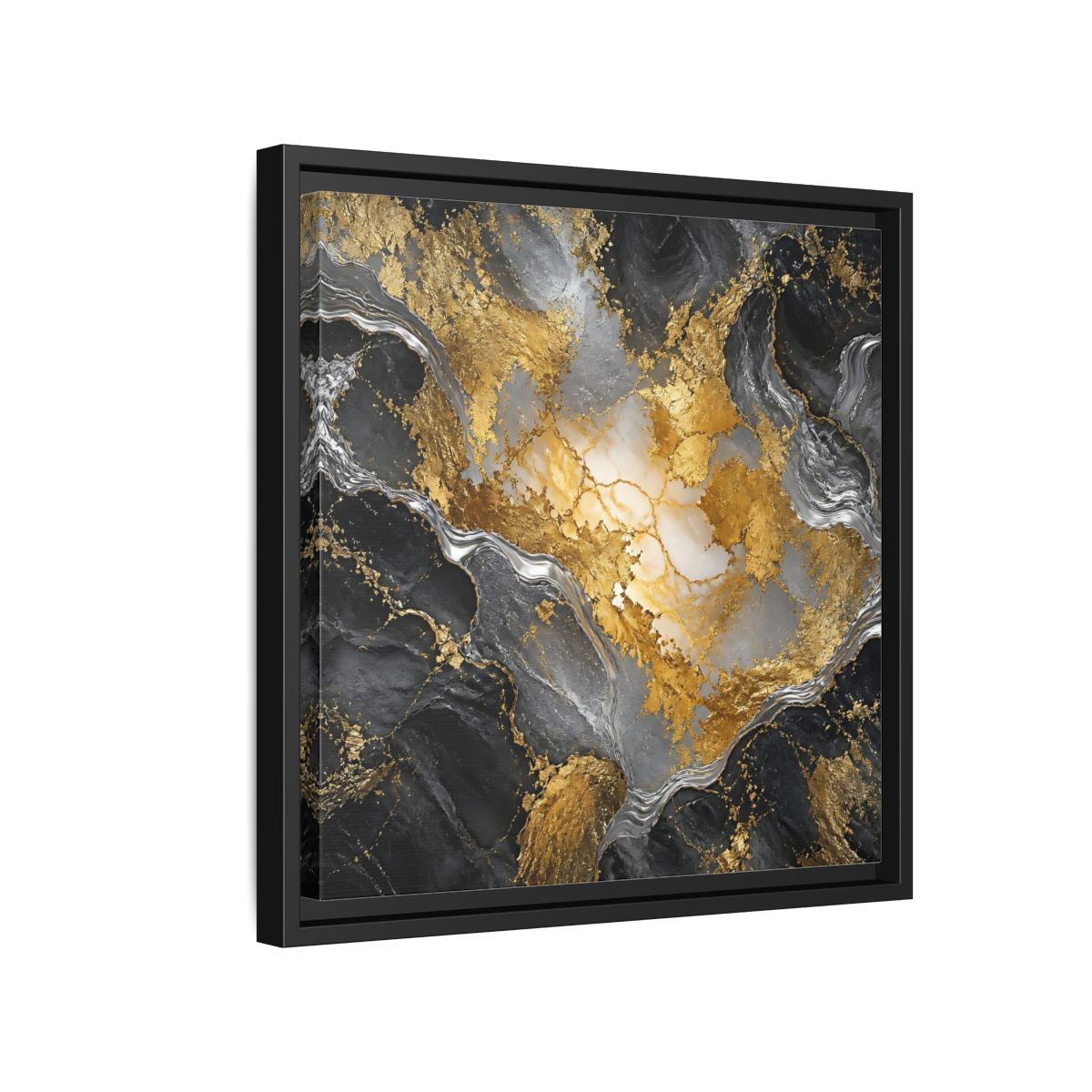 Side Mockup 15. Gilded Marble Elegance shown as framed canvas print