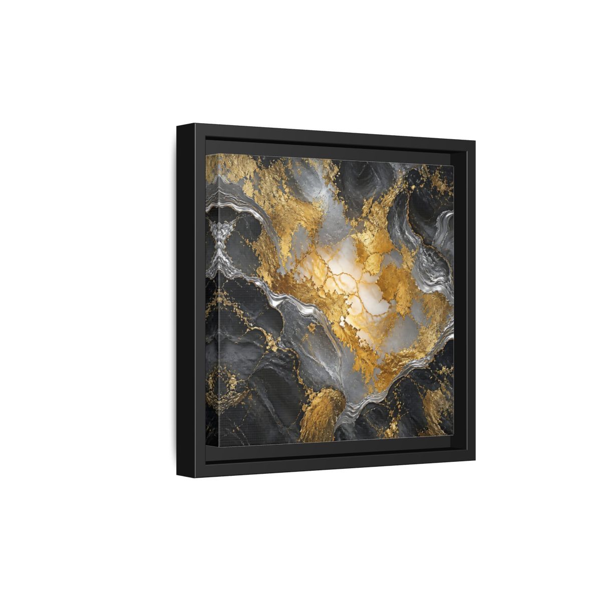 Side Mockup 21. Gilded Marble Elegance shown as framed canvas print