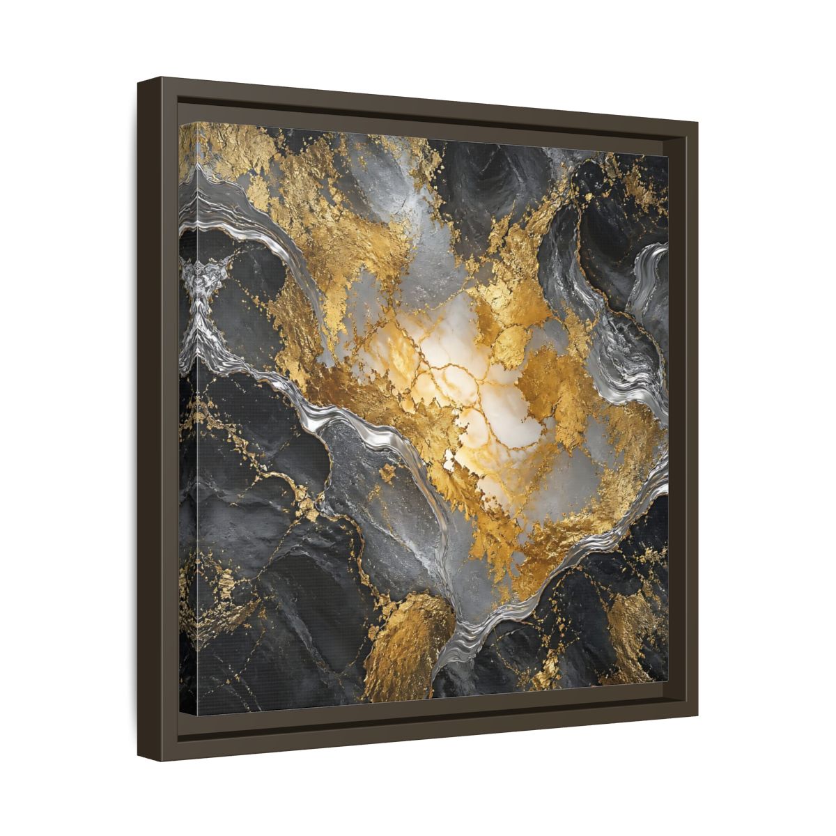 Side Mockup 29. Gilded Marble Elegance shown as framed canvas print