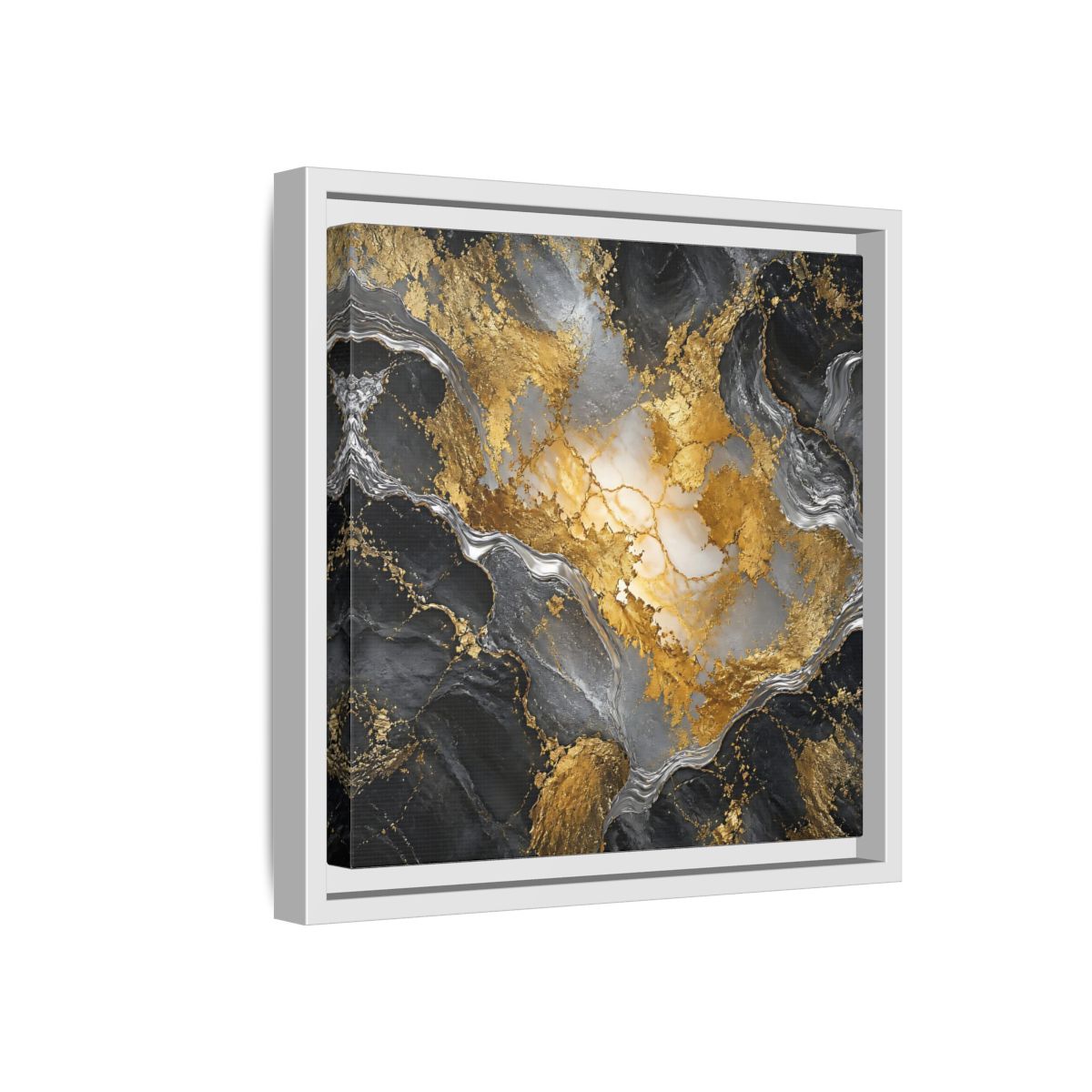Side Mockup 16. Gilded Marble Elegance shown as framed canvas print
