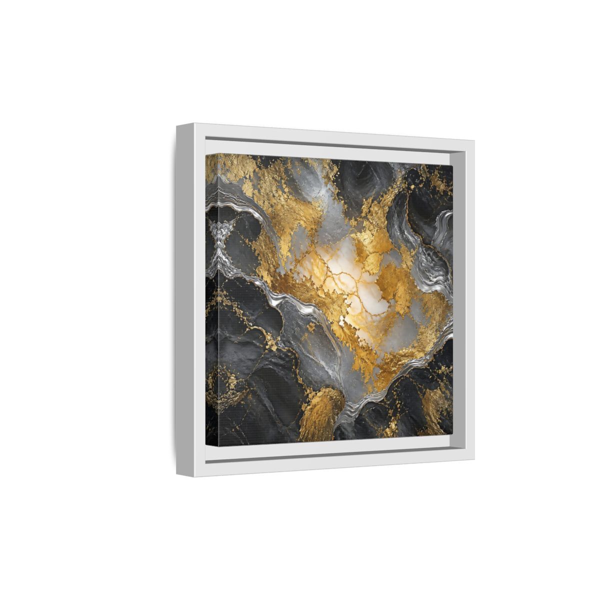 Side Mockup 19. Gilded Marble Elegance shown as framed canvas print