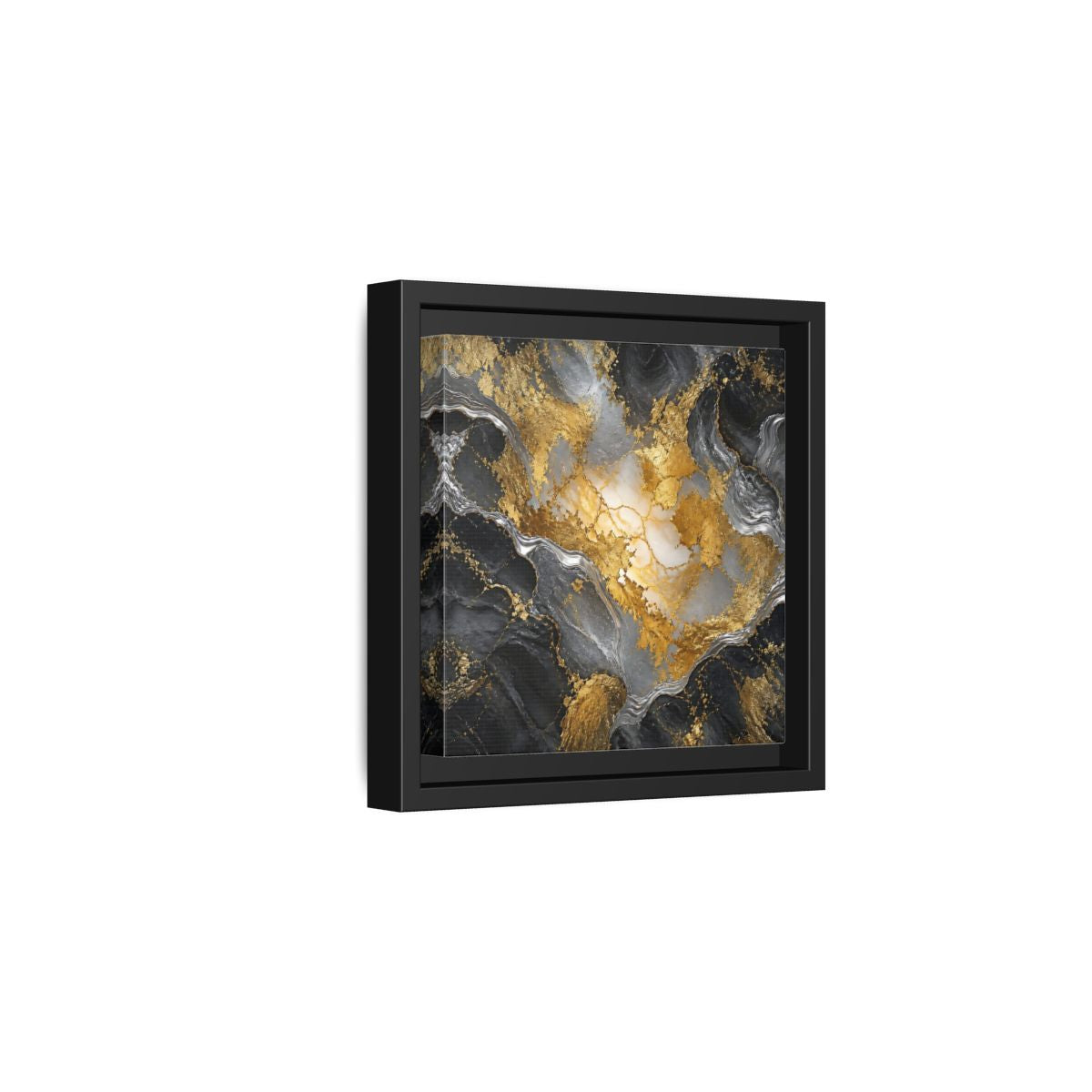 Side Mockup 3. Gilded Marble Elegance shown as framed canvas print