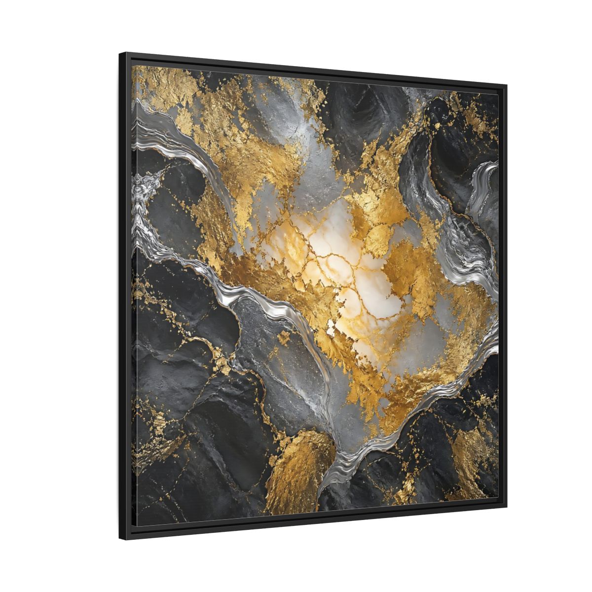 Side Mockup 6. Gilded Marble Elegance shown as framed canvas print