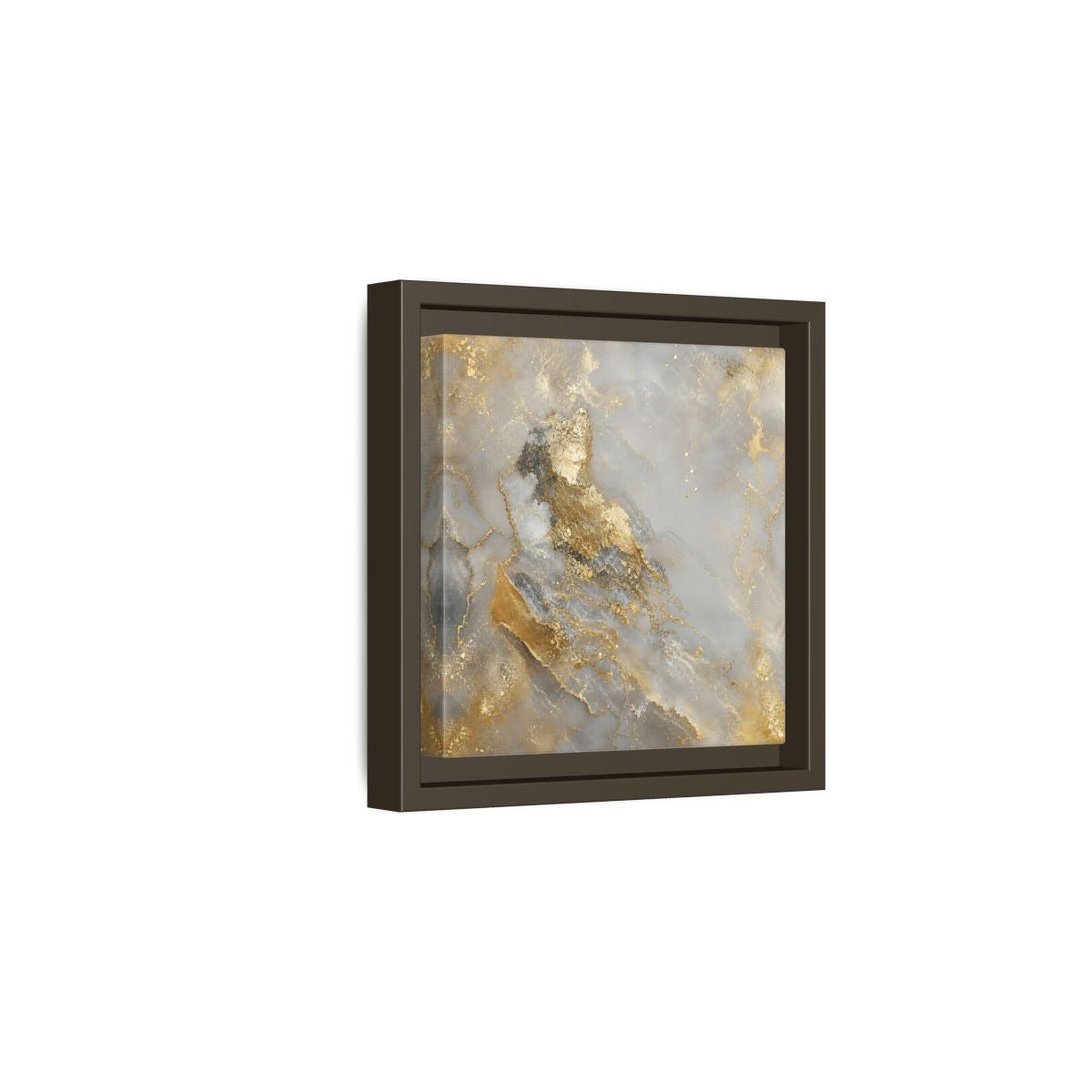 Side Mockup 2. Gilded Marble Elegance shown as framed canvas print