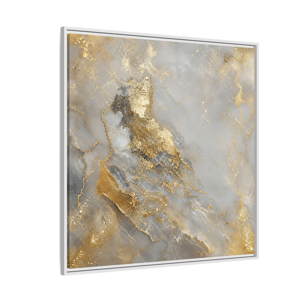 Side Mockup 4. Gilded Marble Elegance shown as framed canvas print