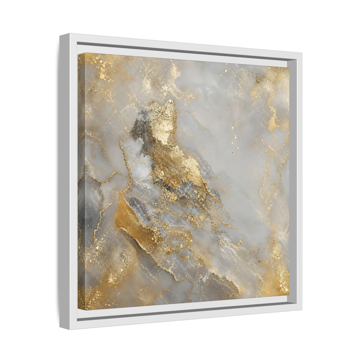 Side Mockup 28. Gilded Marble Elegance shown as framed canvas print