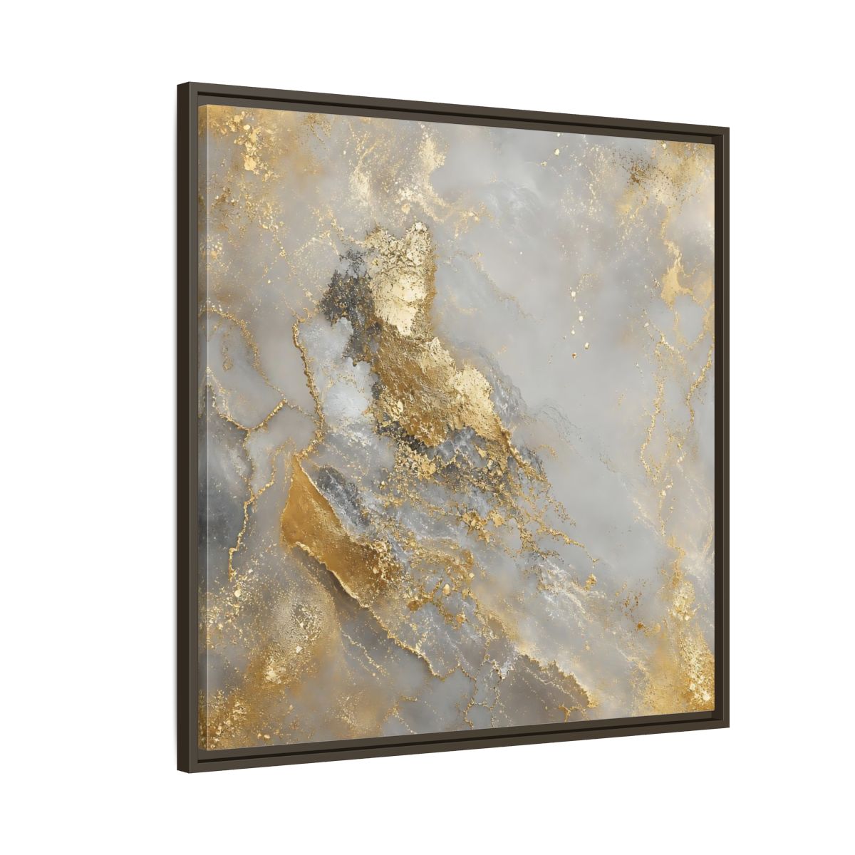 Side Mockup 8. Gilded Marble Elegance shown as framed canvas print
