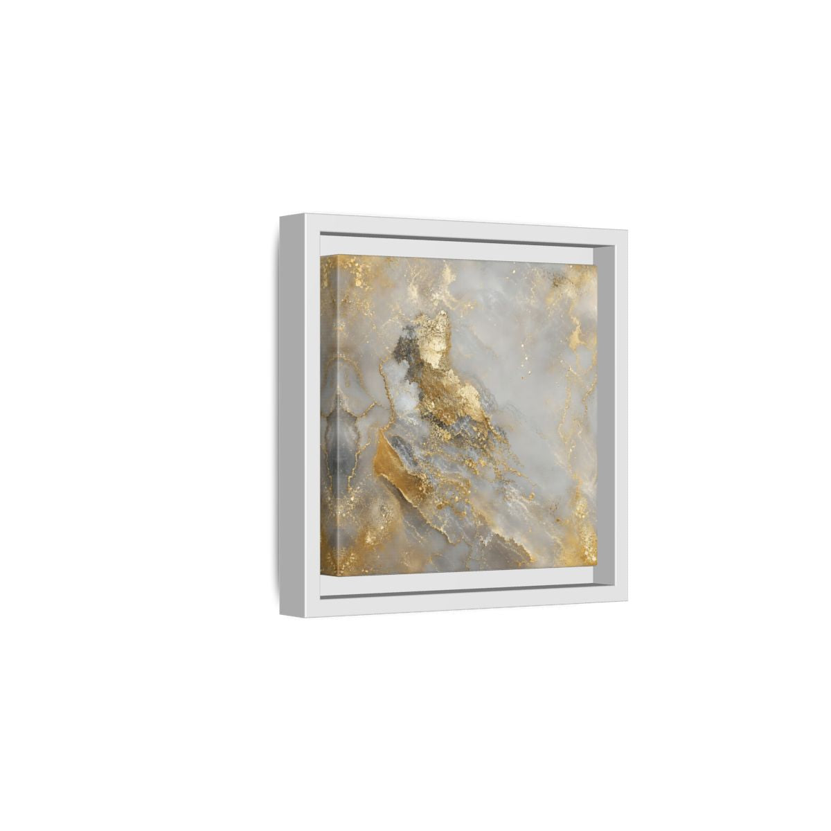 Side Mockup 1. Gilded Marble Elegance shown as framed canvas print
