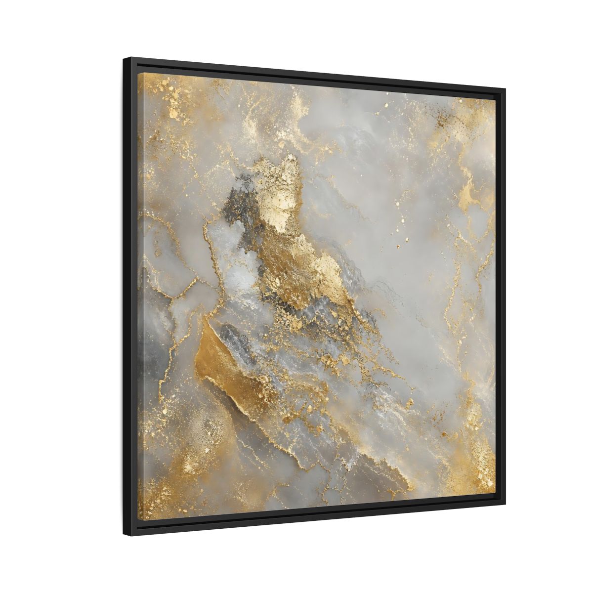 Side Mockup 9. Gilded Marble Elegance shown as framed canvas print