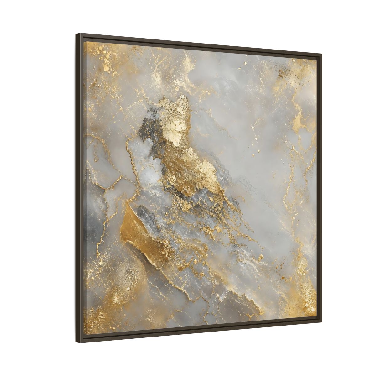 Side Mockup 5. Gilded Marble Elegance shown as framed canvas print