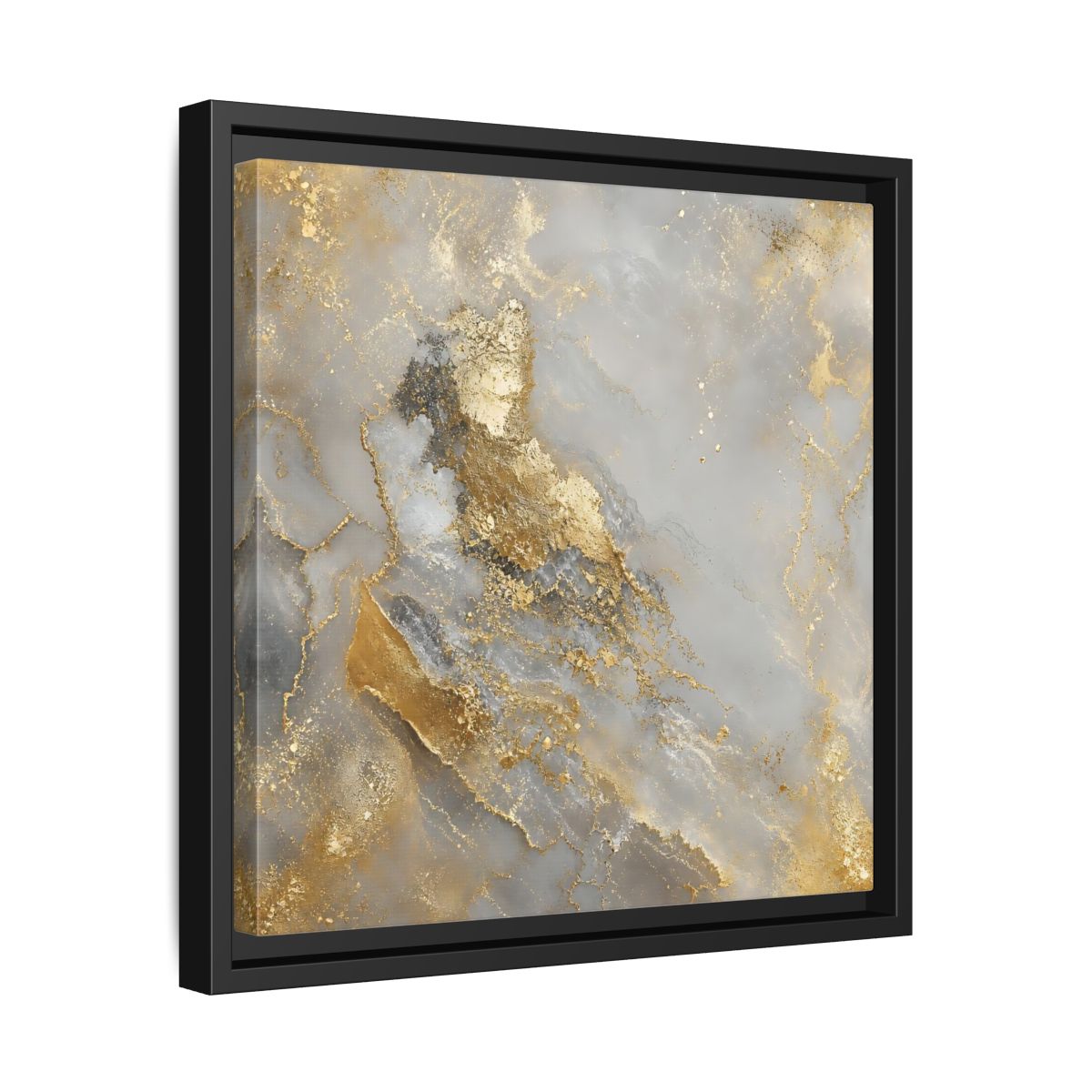 Side Mockup 32. Gilded Marble Elegance shown as framed canvas print