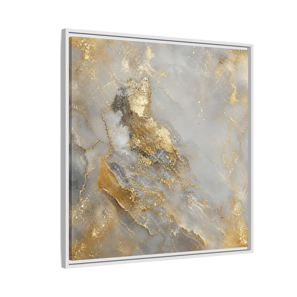 Side Mockup 7. Gilded Marble Elegance shown as framed canvas print