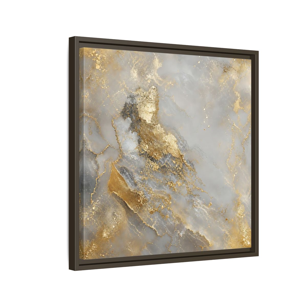 Side Mockup 11. Gilded Marble Elegance shown as framed canvas print
