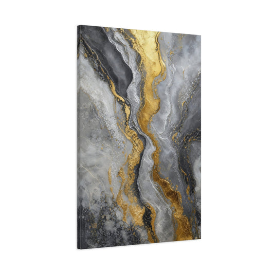 Main Mockup. Gilded Marble Flow shown as canvas print