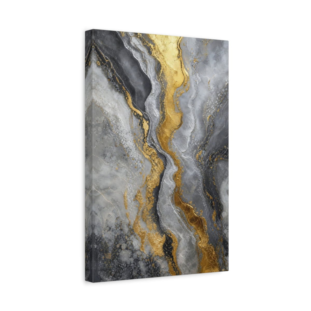 Side Mockup 4. Gilded Marble Flow shown as canvas print