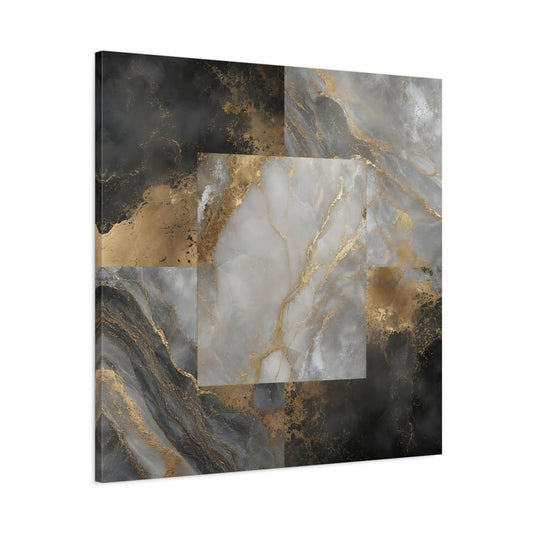 Main Mockup. Gilded Marble Square shown as canvas print