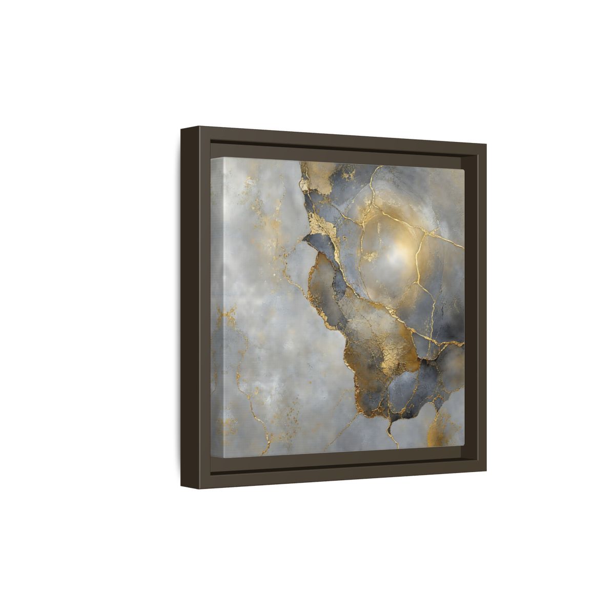Side Mockup 20. Gilded Marble Texture shown as framed canvas print