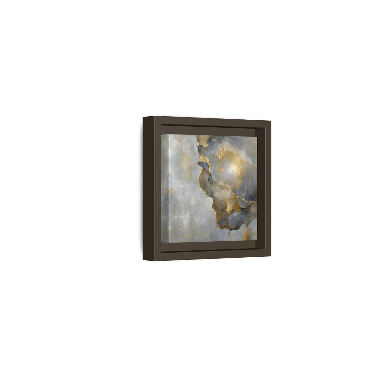 Side Mockup 23. Gilded Marble Texture shown as framed canvas print