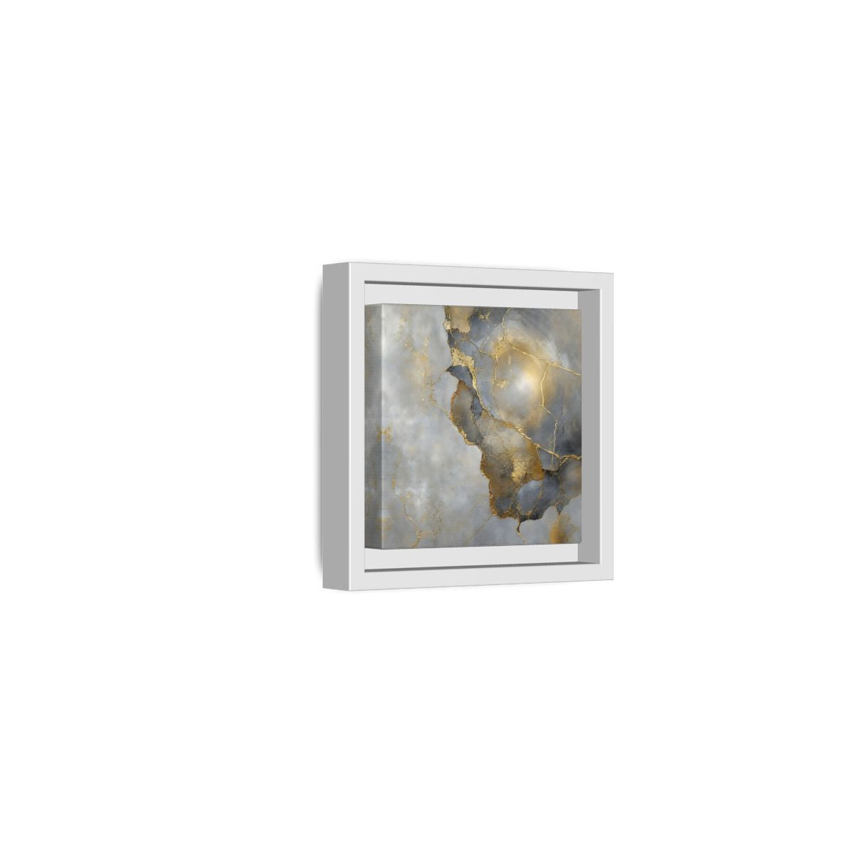 Side Mockup 22. Gilded Marble Texture shown as framed canvas print