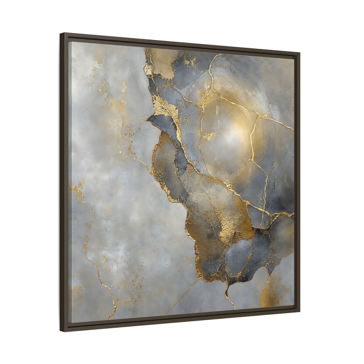 Main Mockup. Gilded Marble Texture shown as framed canvas print