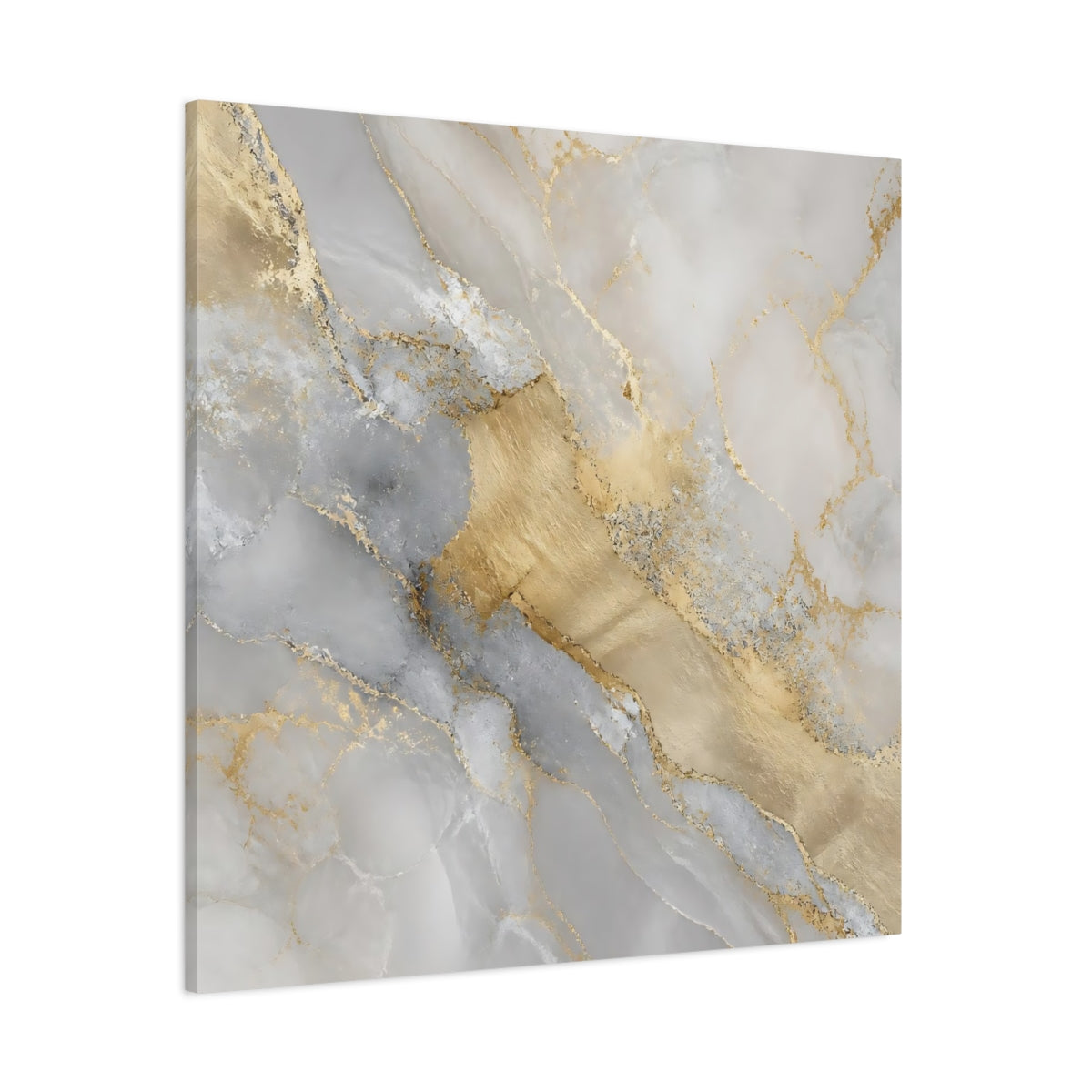 Side Mockup 1. Gilded Marble Vein shown as canvas print