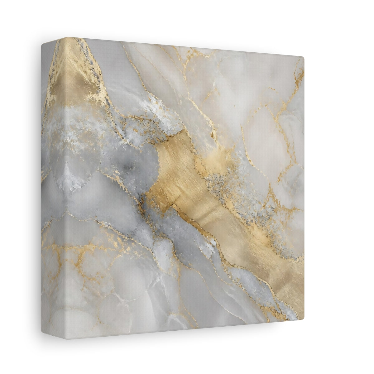 Side Mockup 2. Gilded Marble Vein shown as canvas print