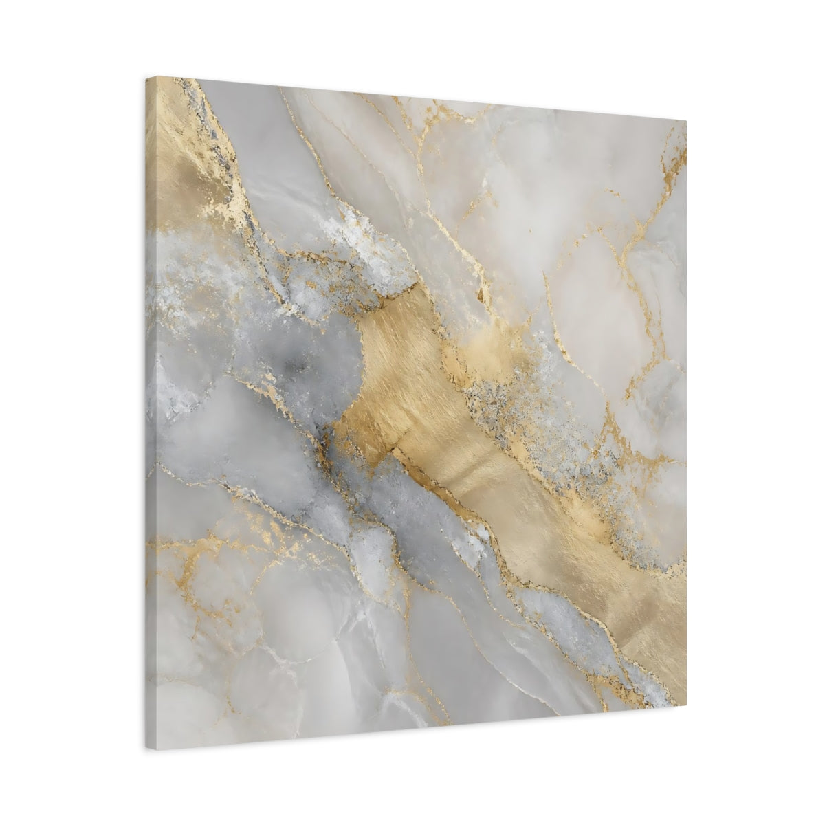 Side Mockup 3. Gilded Marble Vein shown as canvas print