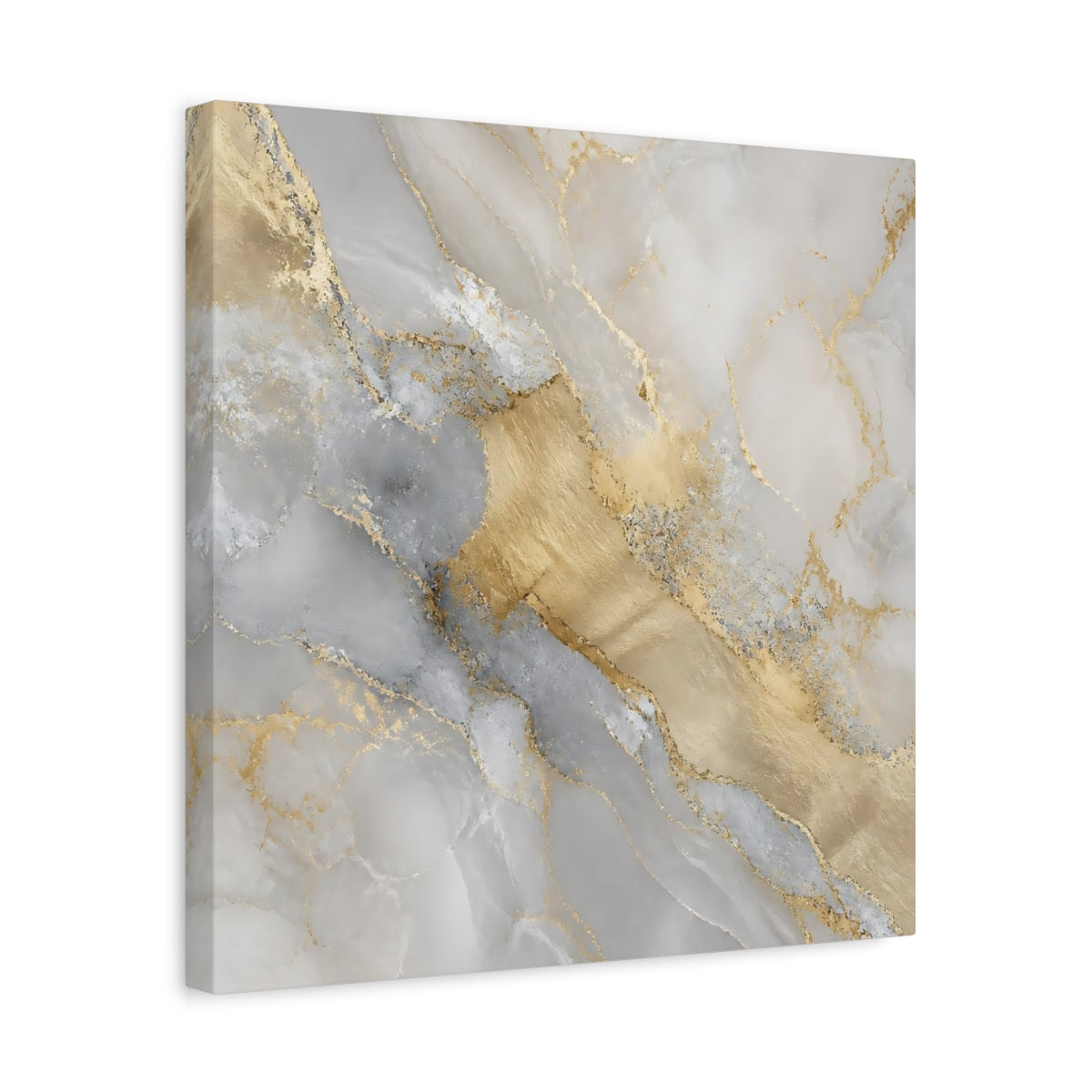 Side Mockup 6. Gilded Marble Vein shown as canvas print