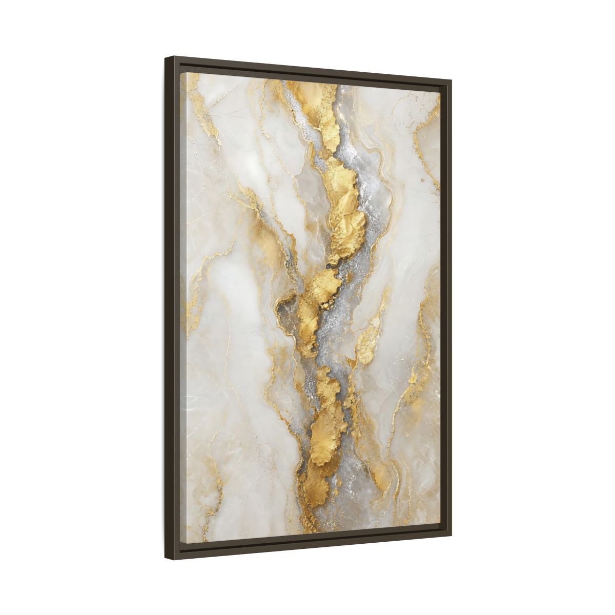 Side Mockup 11. Gilded Marble Vein shown as framed canvas print