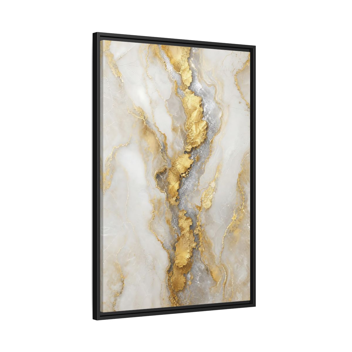 Side Mockup 13. Gilded Marble Vein shown as framed canvas print