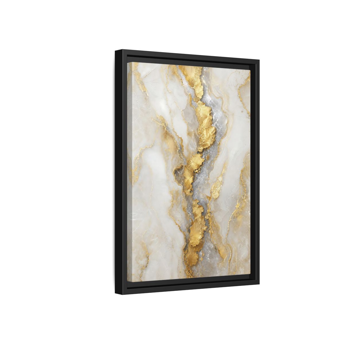 Side Mockup 6. Gilded Marble Vein shown as framed canvas print